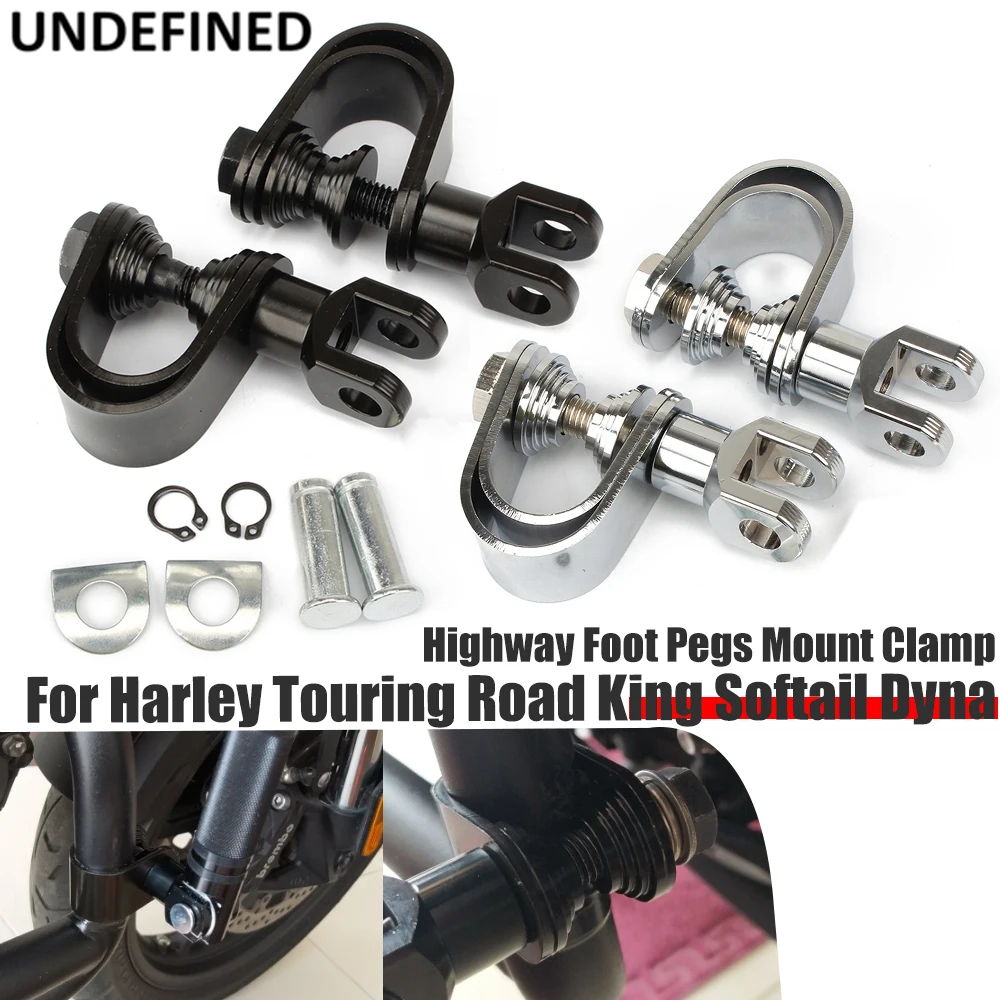 

Highway Foot Pegs Mount Clamp Footrests 25mm 32mm For Harley Touring Road King Softail Dyna Motorcycle Engine Guard Crash Bar