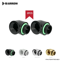 Barrow 2PCS 90 Degree Fitting PC G1/4 Male to female Connector For Case Water cooled construction