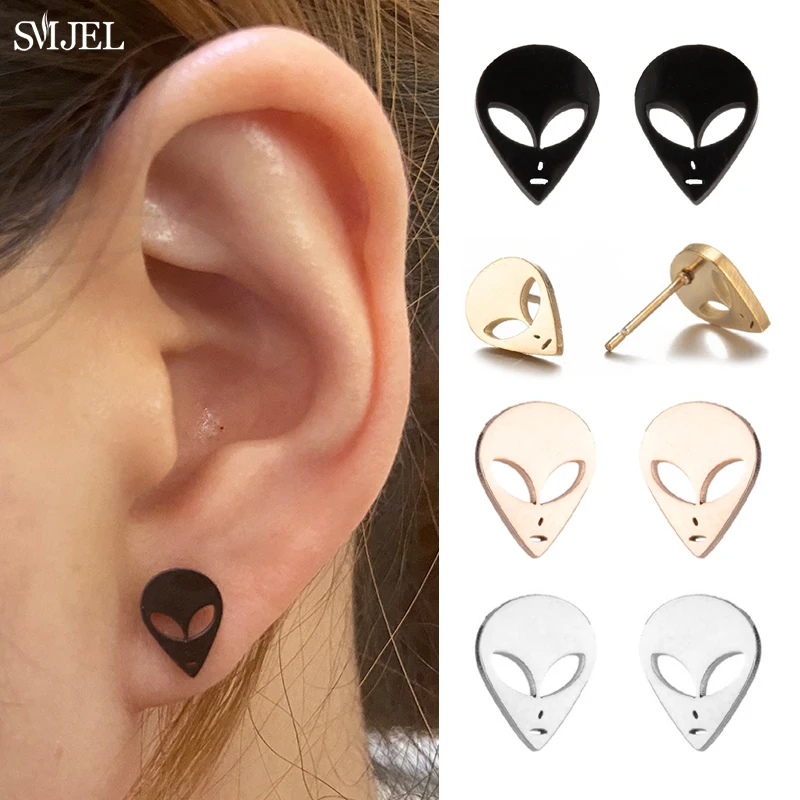 Multiple Mini Stainless Steel Earings Fashion Jewelry Key Wolf Teapot Rocket Swallow Stud Earrings Women Exquisite Jewelry Gift