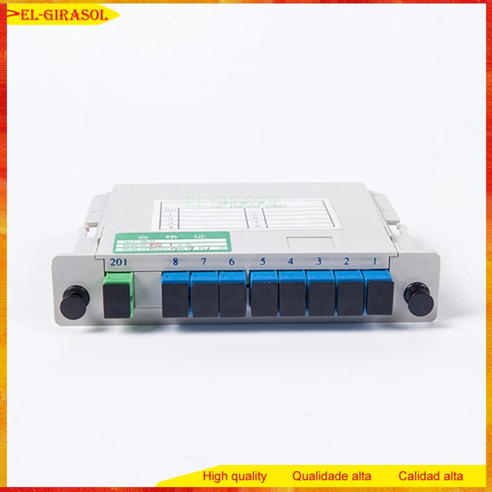 

5pcs /lot High Quality SC-UPC FTTXPLC 1X8 Single mode Fiber Optical Box 1x8 PLC Splitter cassette box with SC/UPC adapter