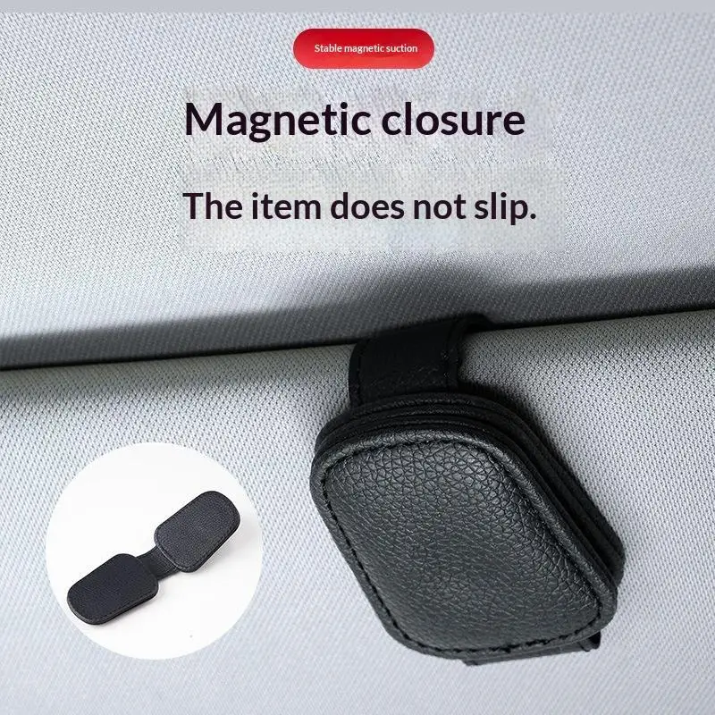 PU Leather Car Sunglass Clip Stable Non Slip Grip Scratch Resistant For Car Sun Visor Daily Driving Use