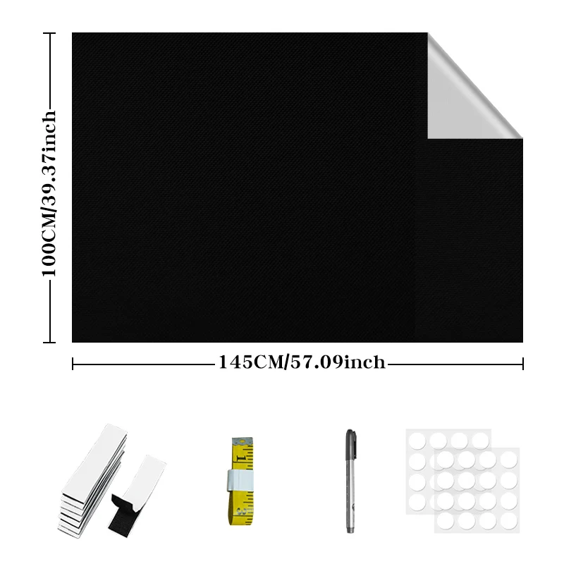 3 sizes available (silver black) Silver black full blackout fabric - Thermal sunshade - Cordless design
