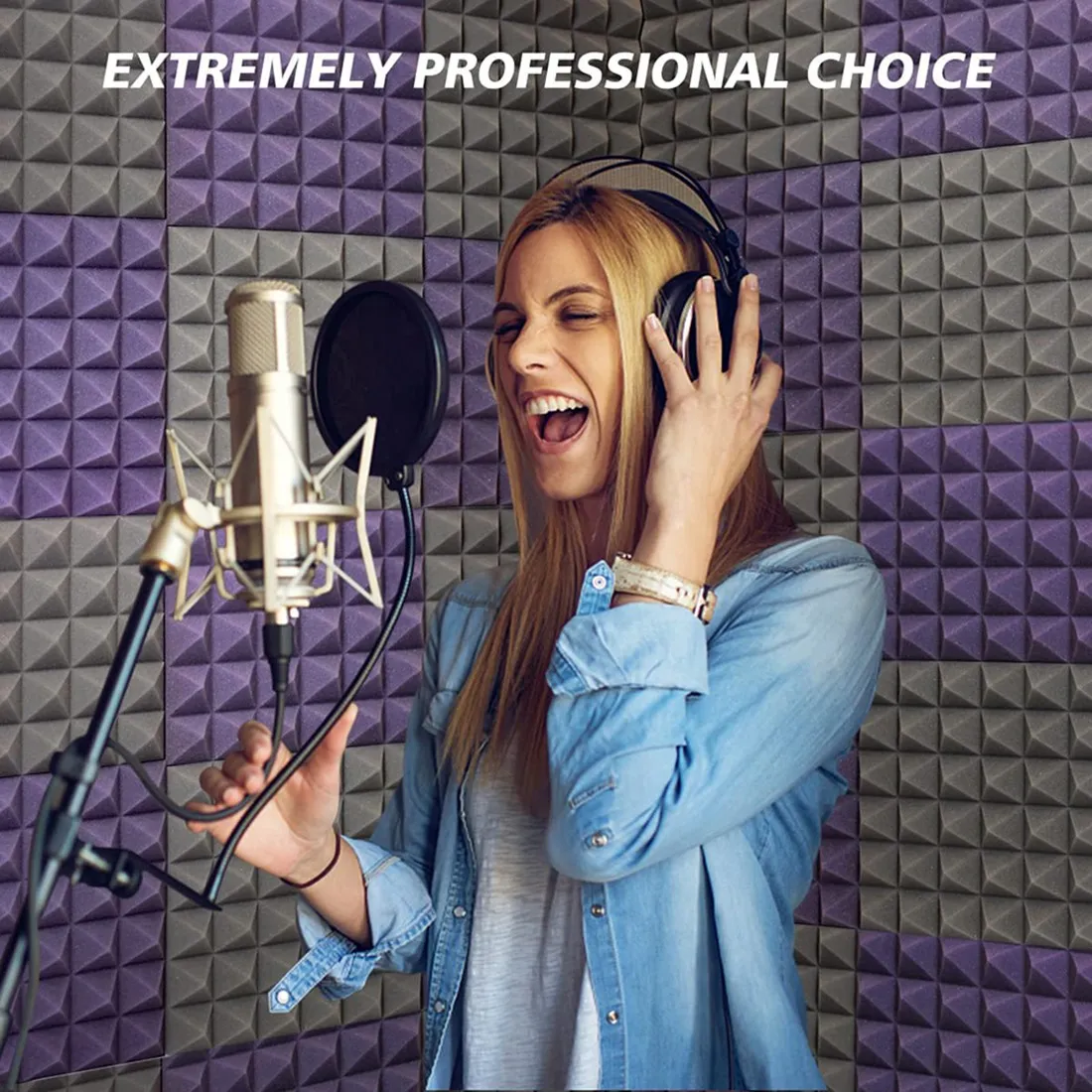 24 Pack Acoustic Panels,Sound Proof Foam Panels,Studio Soundproofing Wedges,Wall Reduce Noise Foam,For Music Studio,Etc-Hot