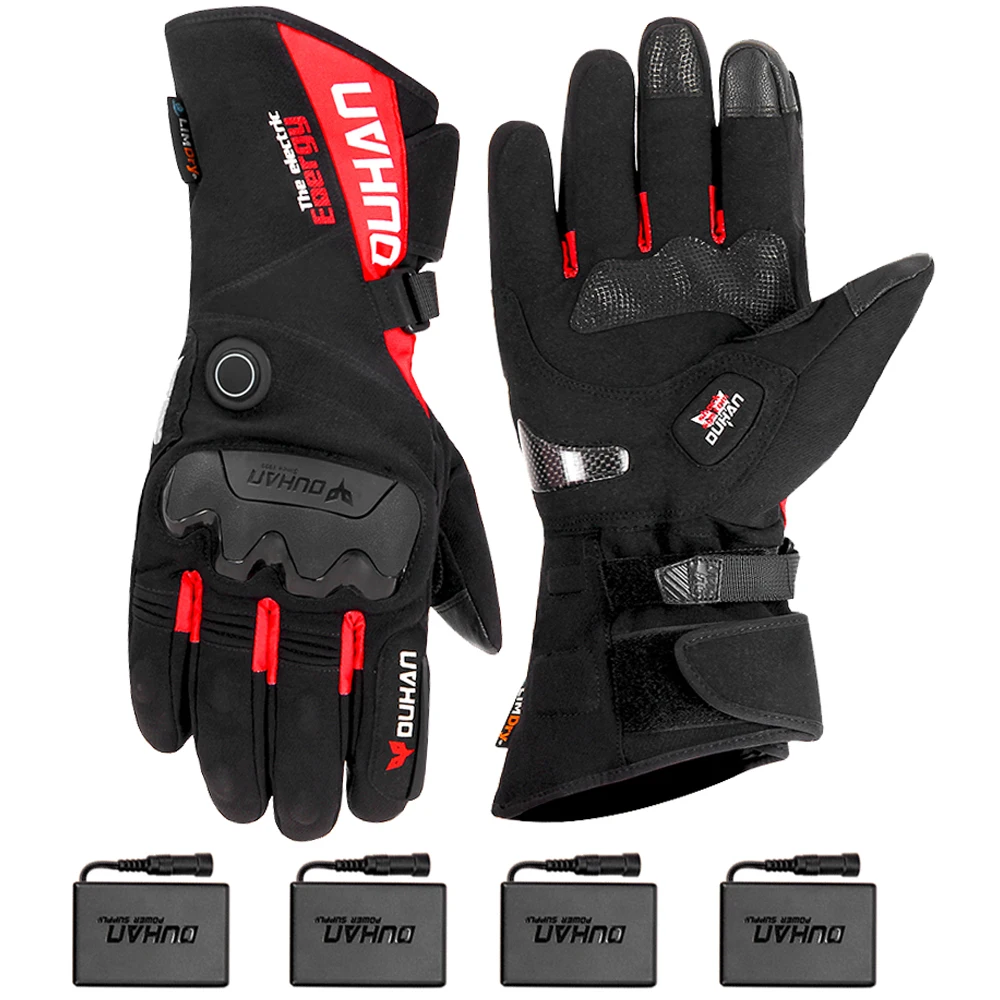 

DUHAN Heated Motorcycle Gloves Guantes 100% Waterproof Motorbike Riding Heating Gloves Touch Screen Gloves Gant Moto