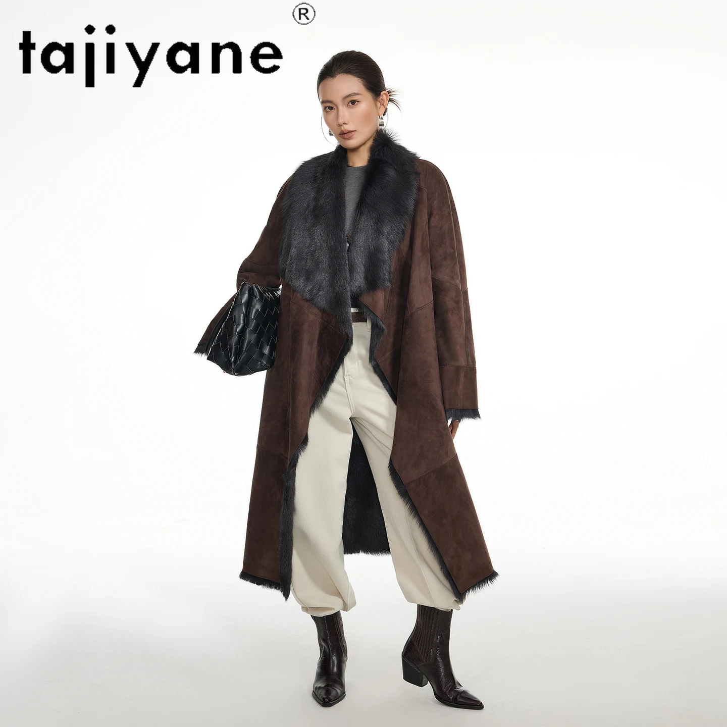 TAJIYANE الطبيعية توسكانا صوف الغنم مزدوجة الوجه معاطف طويلة معطف الفرو الحقيقي امرأة فاخرة جواكت شتوية 2025 ملابس حريمي schuba #4