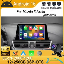 Android 16 Carplay Auto Car Radio For Mazda 3 Axela 2013-2018 Stereo GPS Navigation Multimedia Video Player Autoradio Head Unit