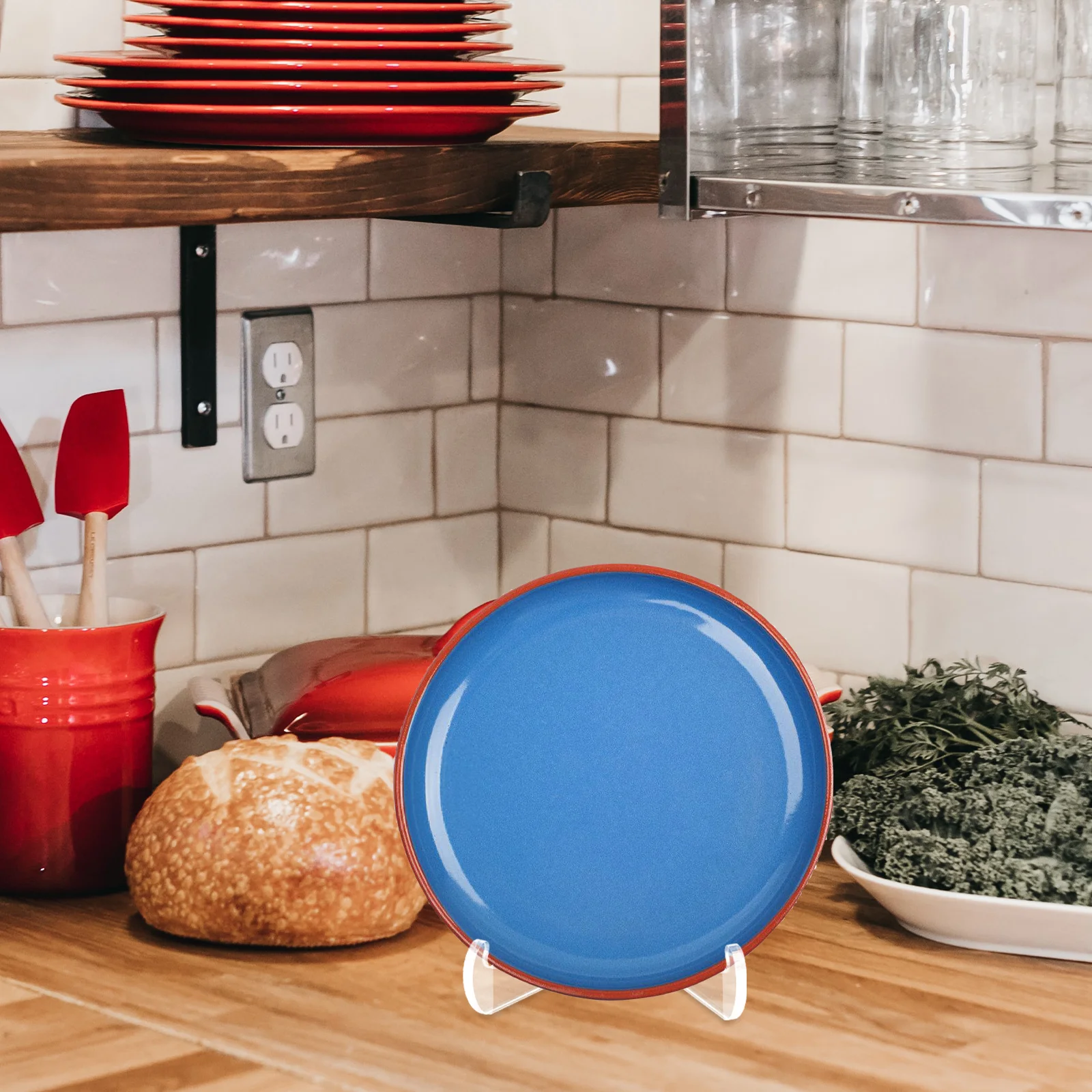 

2Pcs Acrylic Display Stand Clear Easel Holder Multi-Purpose Plate Picture Card Display Rack for Home Office Collection