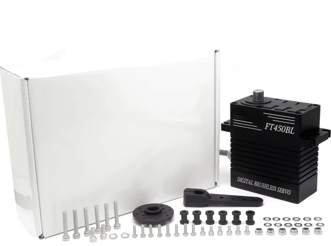 

FT450BL 28V 450kg Servo Steel Gear Brushless Motor 180 Degree High Torque Industry Servo for Heavy-duty Fixture Control
