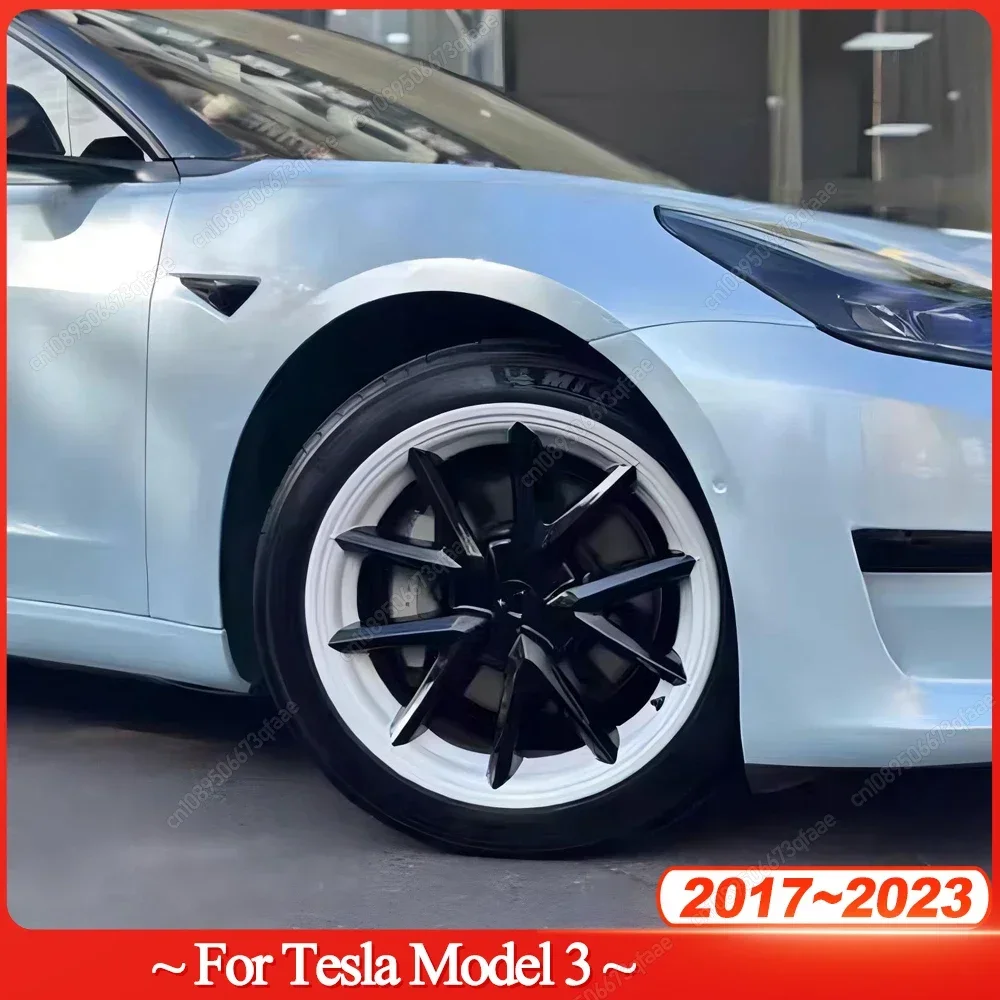 4Pcs 18 Inch HubCap For Tesla Model 3 2017-2023 Performance Wheel Cap Full Rim Cover Parts Replacement Bodykits Tuning