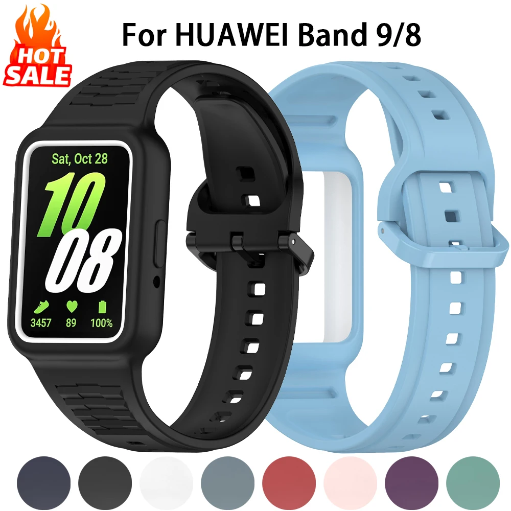Silikonowy pasek do Huawei Band 9 8 correa Akcesoria do smartwatcha Zamienny sportowy pasek do Galaxy fit3 Opaska na nadgarstek