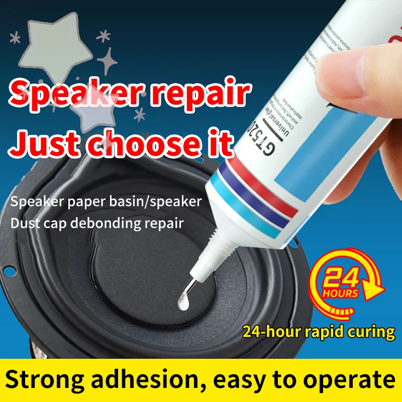 Fast-Acting Repair Adhesive for Rubber Edge, Dust Cap of Loud Speakers 30/60ML