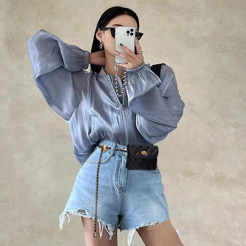 Women's Leather Slanting Belt Bag Detachable Adjustable Chain Strap Shoulder Bag Fashion Wallet Hanging Pouch Belt Bag