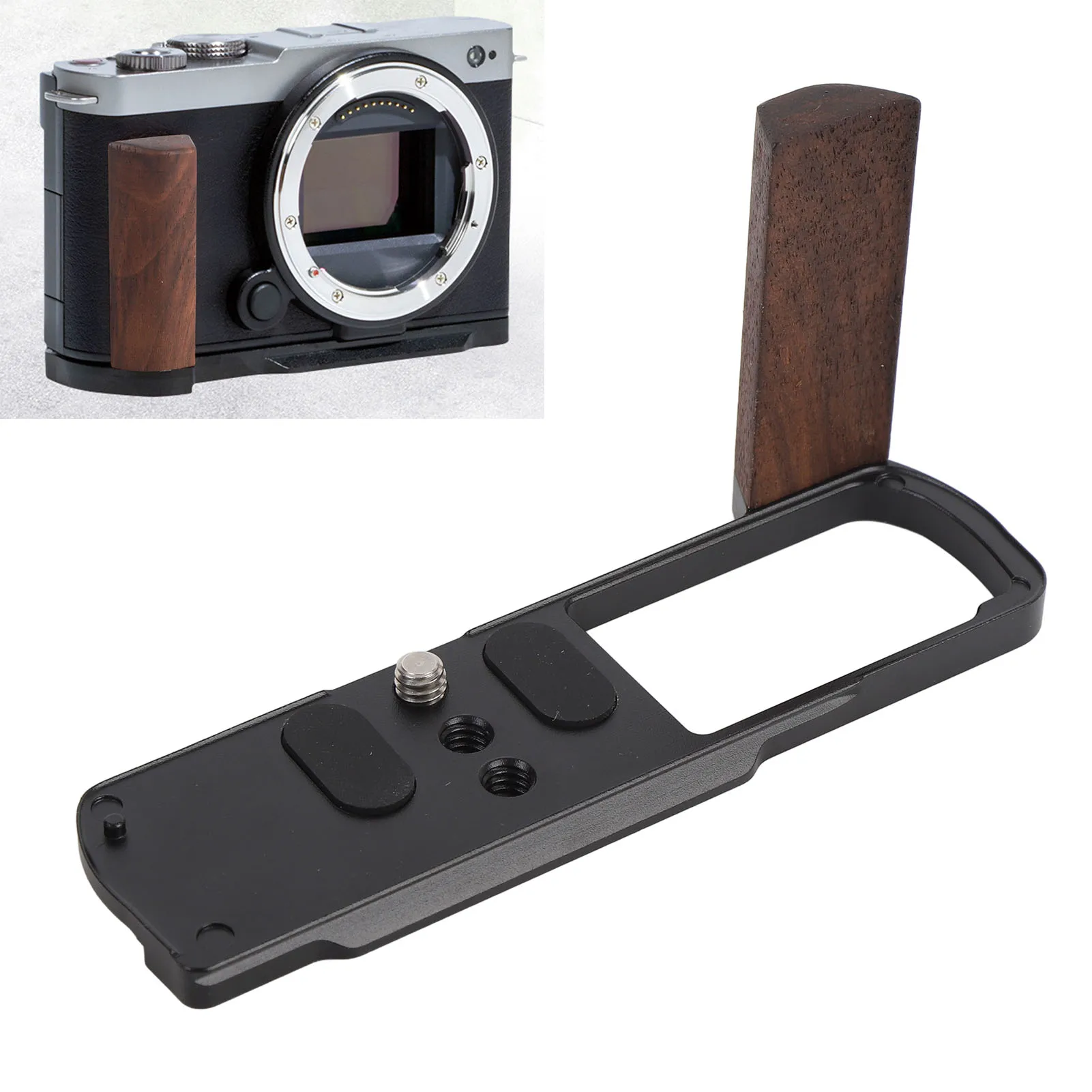 قبضة يد على شكل حرف L مع لوحة تحرير سريعة من سبائك الألومنيوم ومضادة للانزلاق سهلة التركيب لكاميرا LUMIX S9 مقبض على شكل حرف L