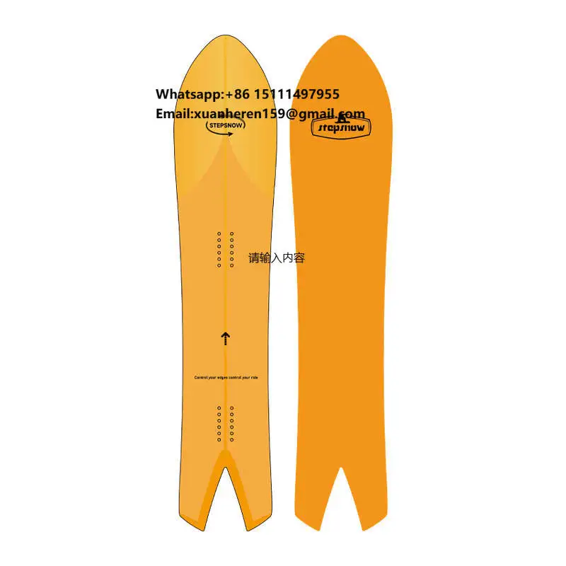 New Winter All-Mountain Swallowtail Snowboard with Wood Core Durable Sandwich Construction Customizable OEM/ODM Freeride Board