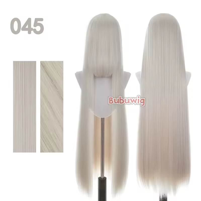 Bubuwig Synthetic Hair 100cm Long Straight Pure Color Cosplay Wigs Over 100 Colors Black White Red Blue Brown Wig Heat Resistant - Image 11