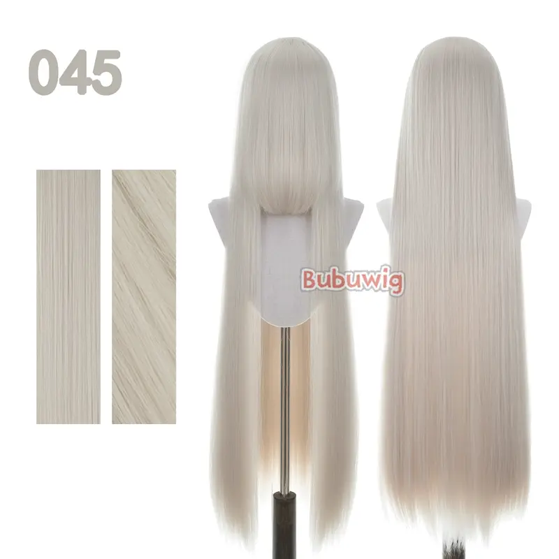 Bubuwig Synthetic Hair 100cm Long Straight Pure Color Cosplay Wigs Over 100 Colors Black White Red Blue Brown Wig Heat Resistant - Image 11