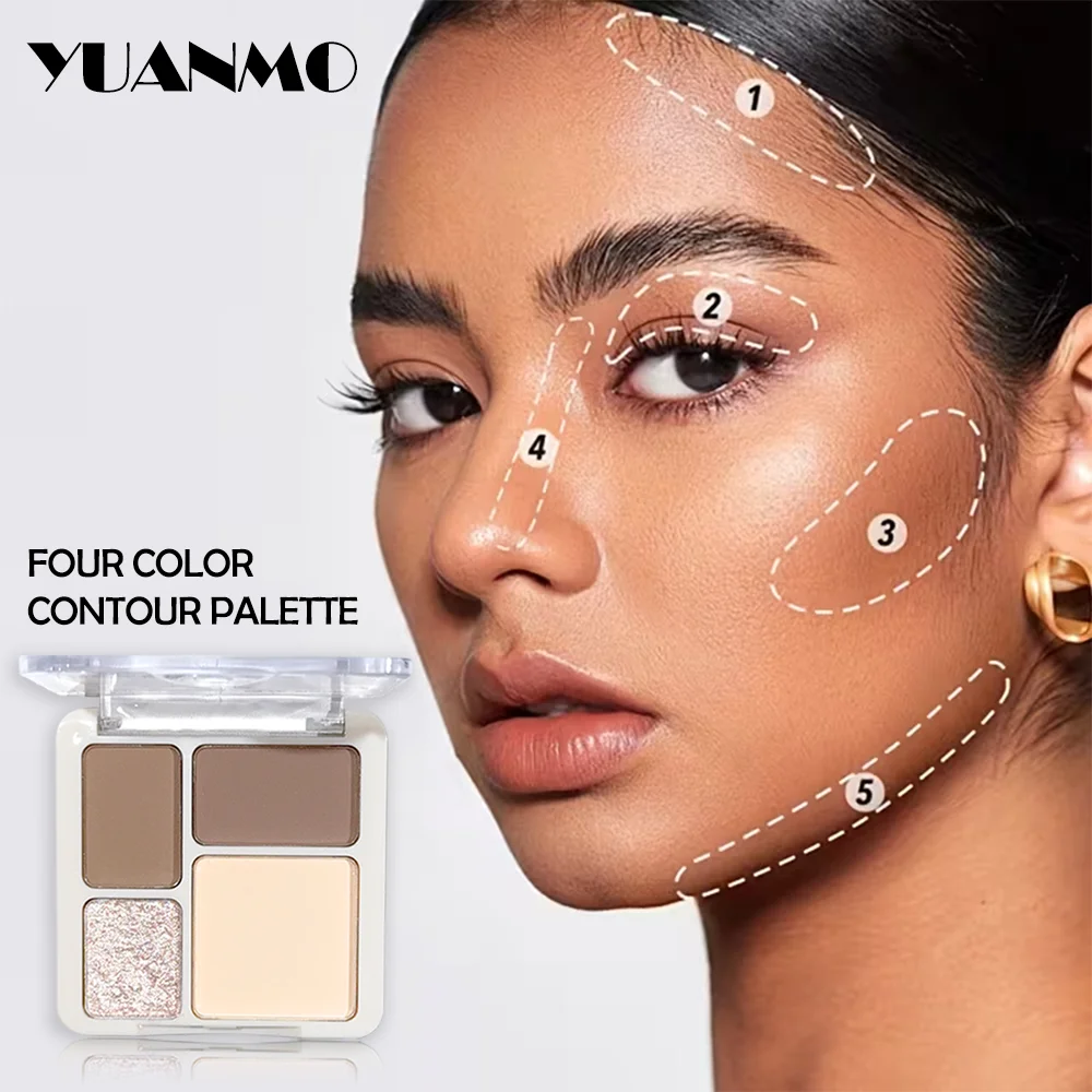 The four-color highlighter contour palette is matte and long-lasting, brightening three-dimensional contours