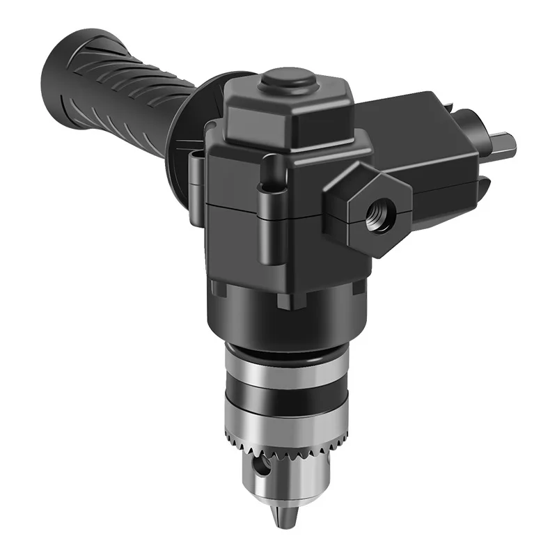 90° Three Jaw Chuck Right Angle Drill Adapter Impact Corner Bend Extension Chuck Accessory for Power Tools