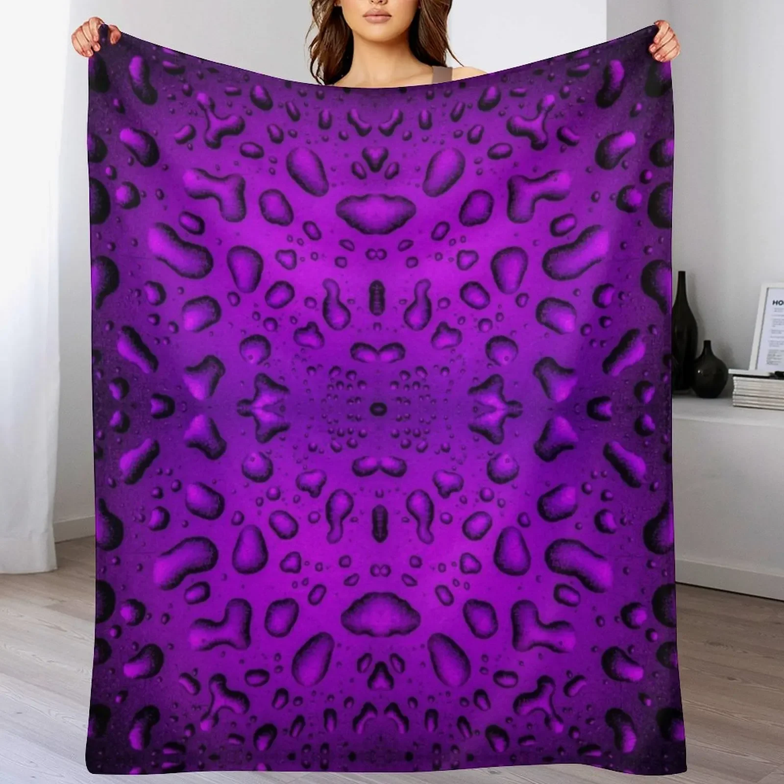 Cool Grainy Purple water drops cool summer fresh Throw Blanket christmas gifts Polar Thermals For Travel Luxury Throw Blankets