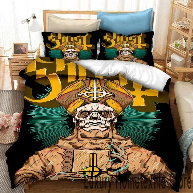 Exquisite 3D Print Ghost Band Bedding Set,Duvet Cover Comforter Bed Set Quilt Cover Pillowcase,King Queen Twin Size Boys Girls A