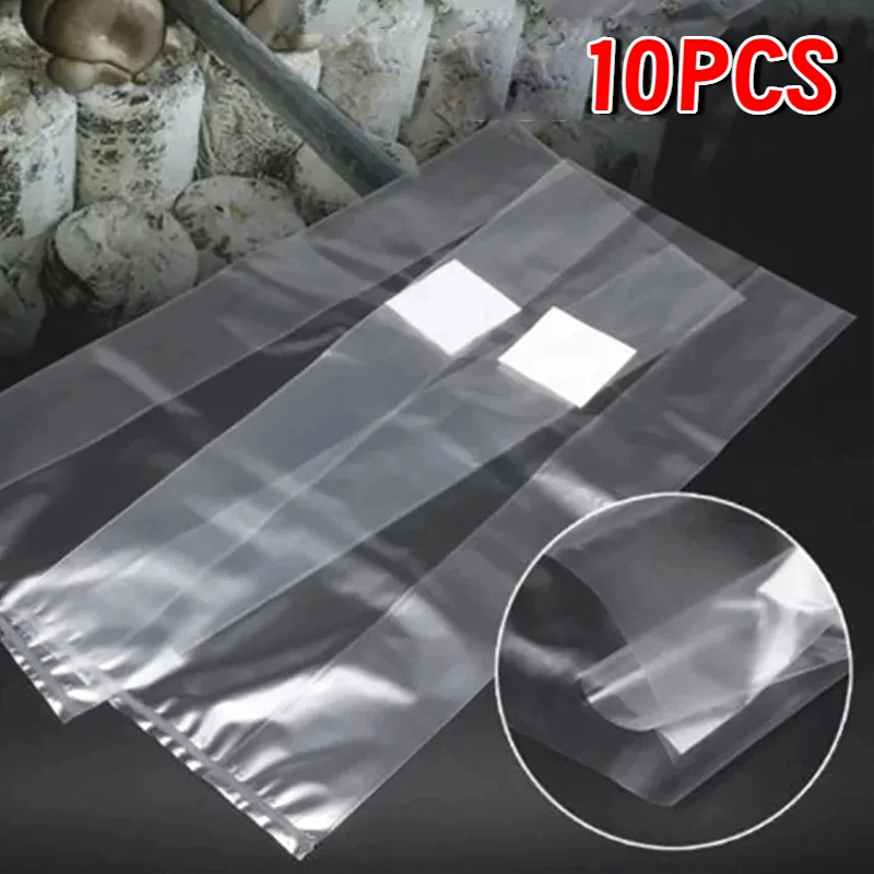 Saco de Cultivo de Micélio de Cogumelo em PVC, Substrato de Alta Temperatura Pré-Selável, Suprimentos de Jardim para Plantio de Fungos, Sacos Ventilados, Suprimentos de Jardim