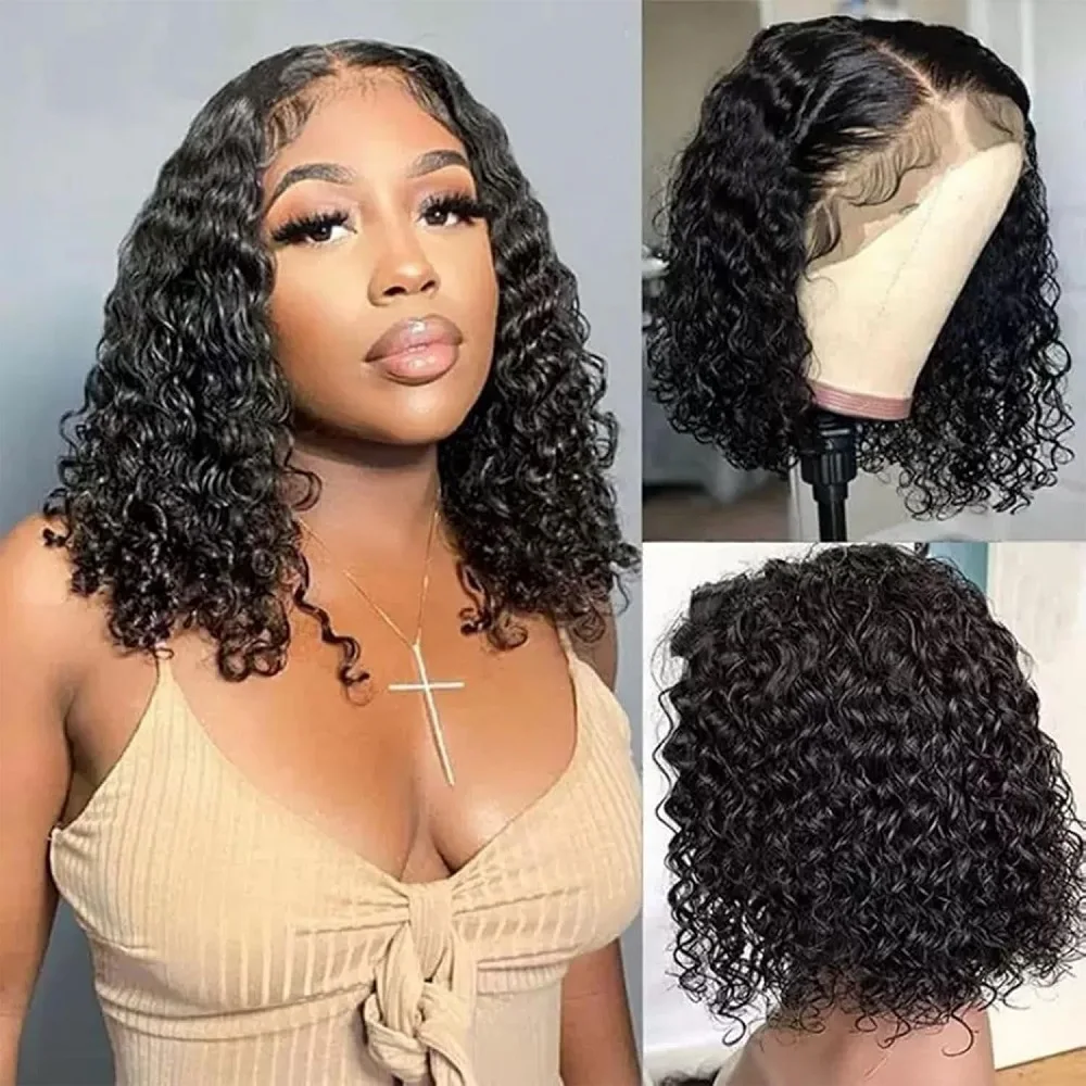 

Curly Bob Wig Human Hair 4x4 Hd Lace Closure Bob Wigs for Woman Glueless Deep Wave Short Bob Lace Front Wig Pre Plucked