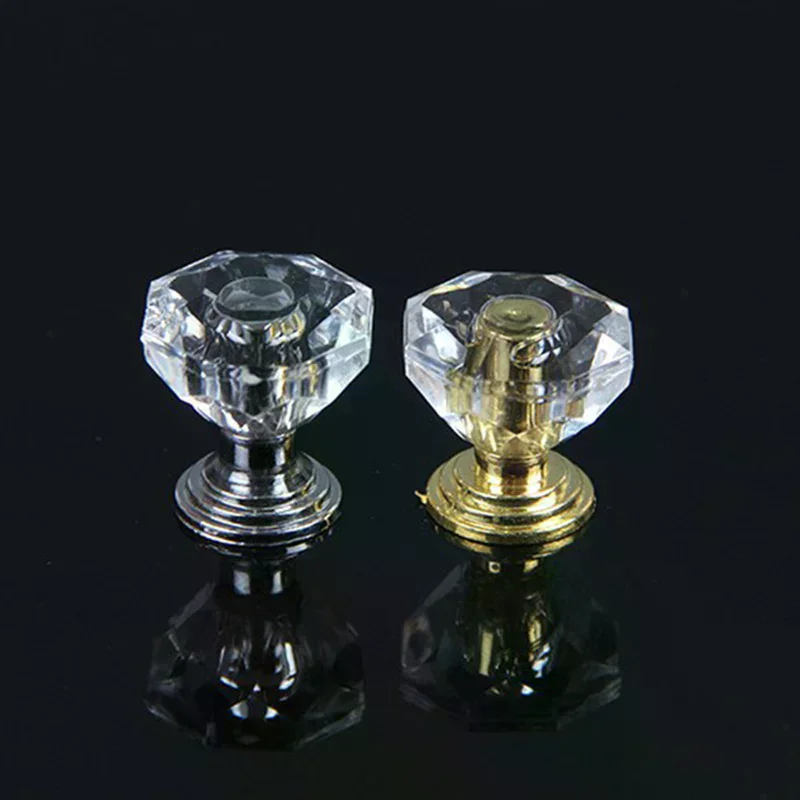 10Pcs Acrylic Crystal Knobs Cupboard Drawer Pull Handle Door Knob Diamond Cabine