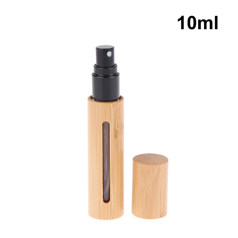 

10 мл пустые бамбуковые распылители многоразового использования мини-контейнеры для ароматов дорожный распылитель тонкого тумана для косметических эфирных масел