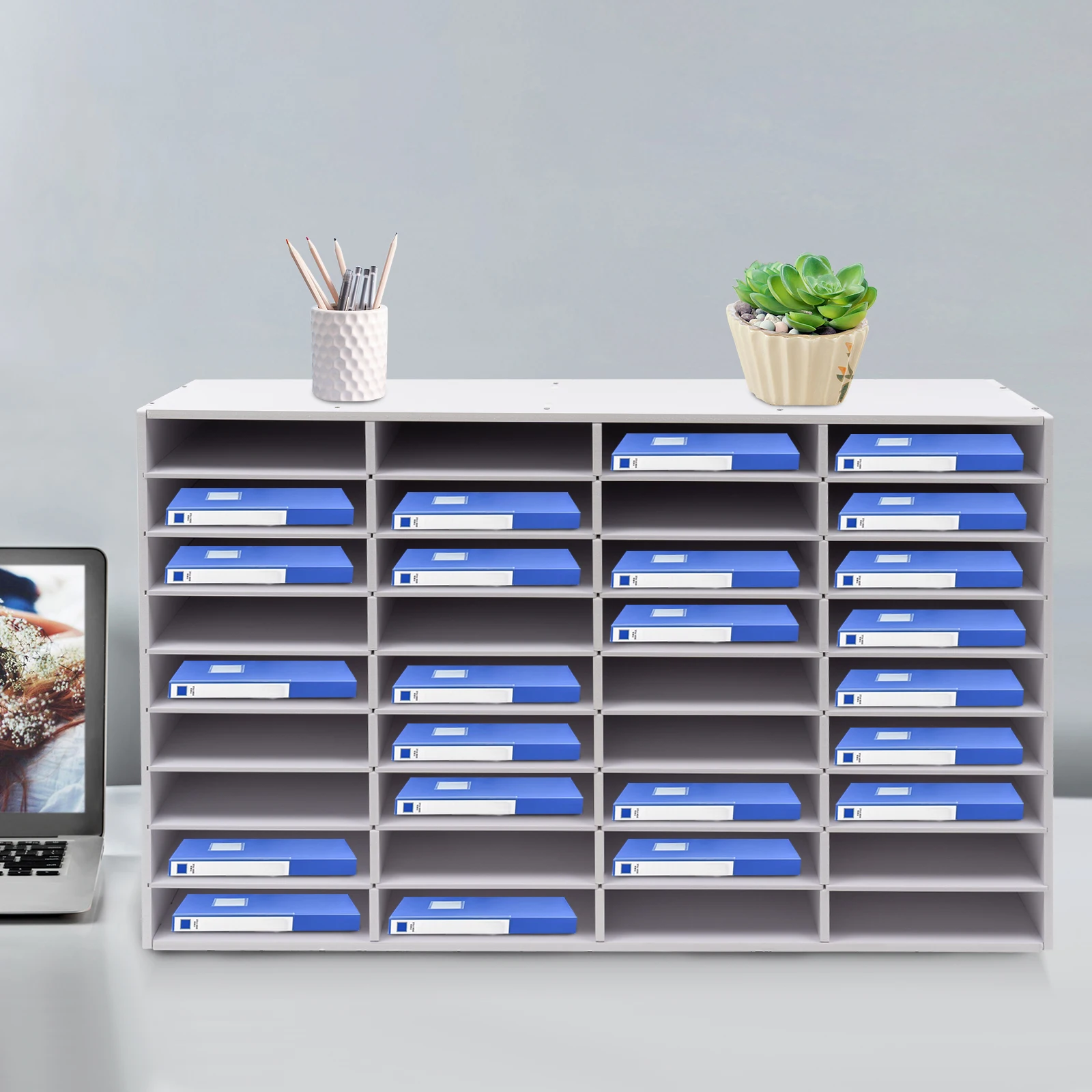 36 Compartments Desktop Organizer Paper File Holder Document Storage Rack Pvc Horizontal File Organizer Desk Desktop