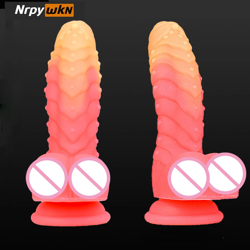 

Realistic Silicone Dildo with Suction Cup, Ribbed & Studded, Adult Sex Toy