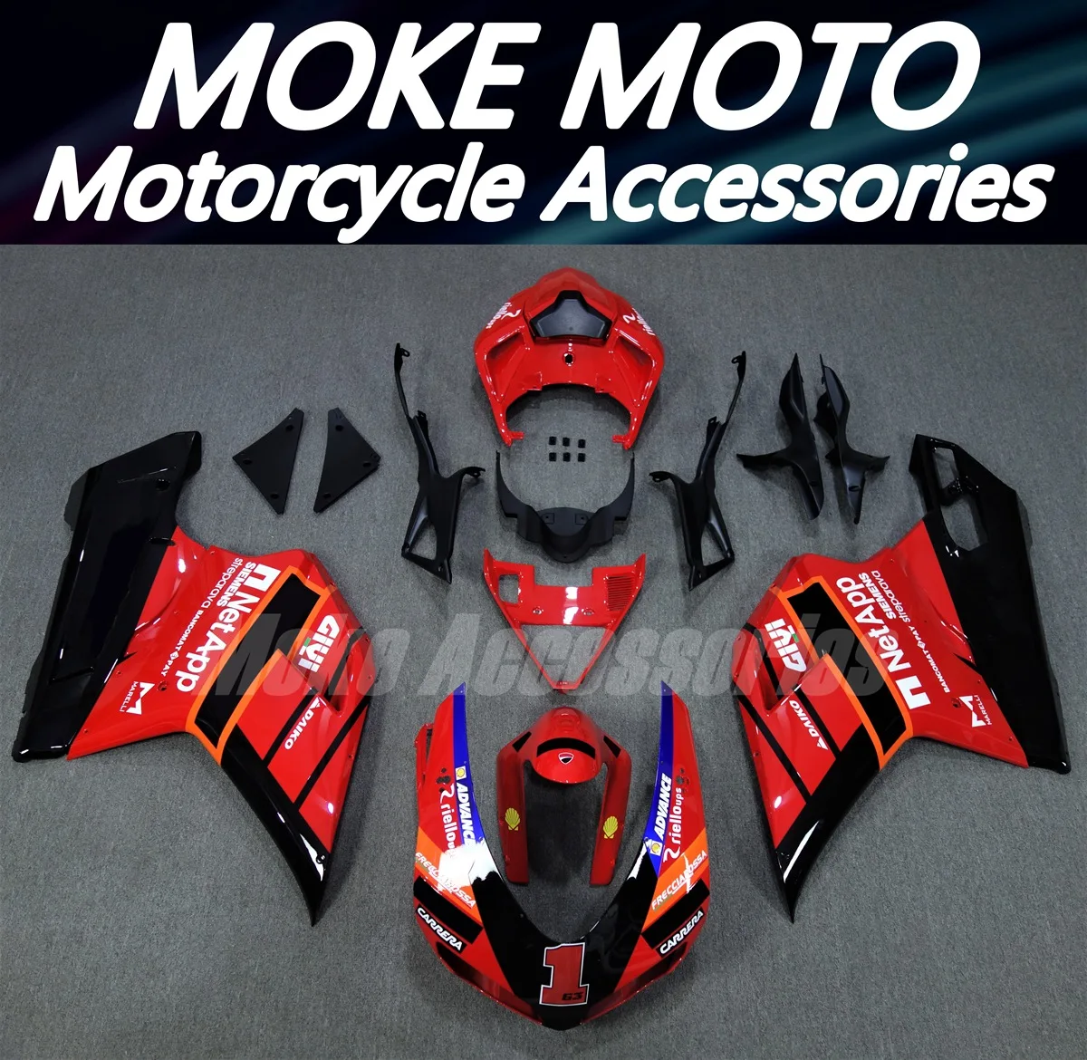 Motorcycle Fairings Kit Fit For 848 1098 1198 2007-2012 Bodywork Set Abs Injection Black White Red