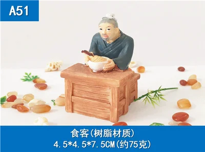 resin figure mental psychological sand table game box court therapy eating noodle