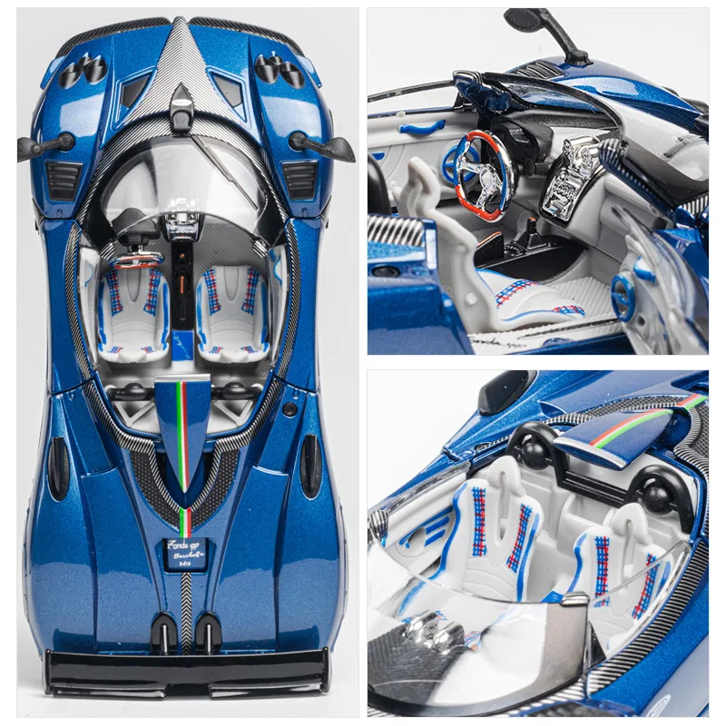 1:32 Zonda R Supercar Modello di auto in lega Suono e luce Tirare indietro Giocattolo da collezione per bambini Regalo di compleanno