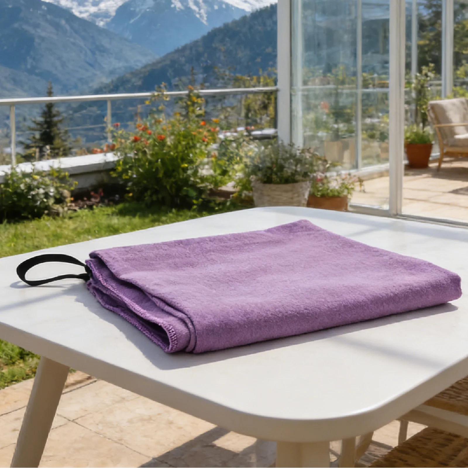 Purple Orange Beach Towel, Quick Dry Sand-resistant Bath Sheet_voghion.com