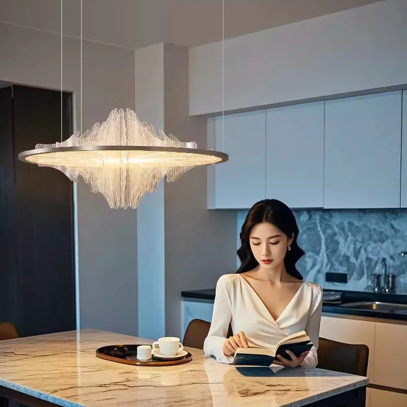 Lámpara colgante de diseño italiano, luz de techo minimalista para dormitorio, diseño de arte Circular, cafetería, creativo ins danés