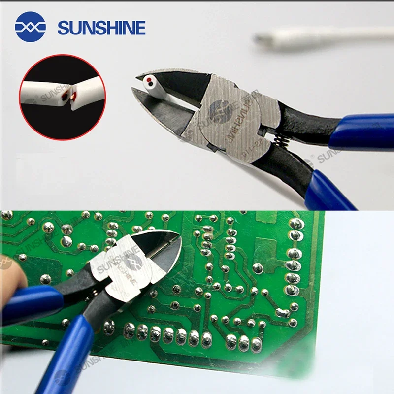 SUNSHINE SS-109 Mini Diagonal Plier Wire Cut Line Stripping Multitool Stripper Knife Crimper Crimping Repair Tools Cutter Cable