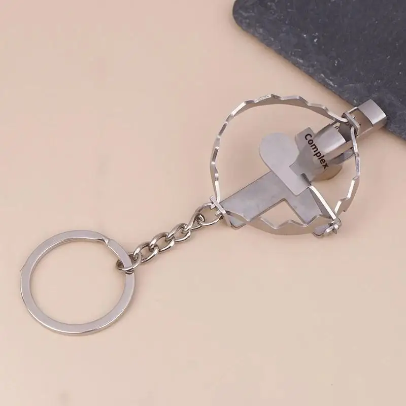 Mini-Mausfallen-Schlüsselanhänger aus Edelstahl, Mini-Clip-Schlüsselanhänger für stilvolle und persönliche Schmuckgeschenke für Männer und Frauen – Detail 6