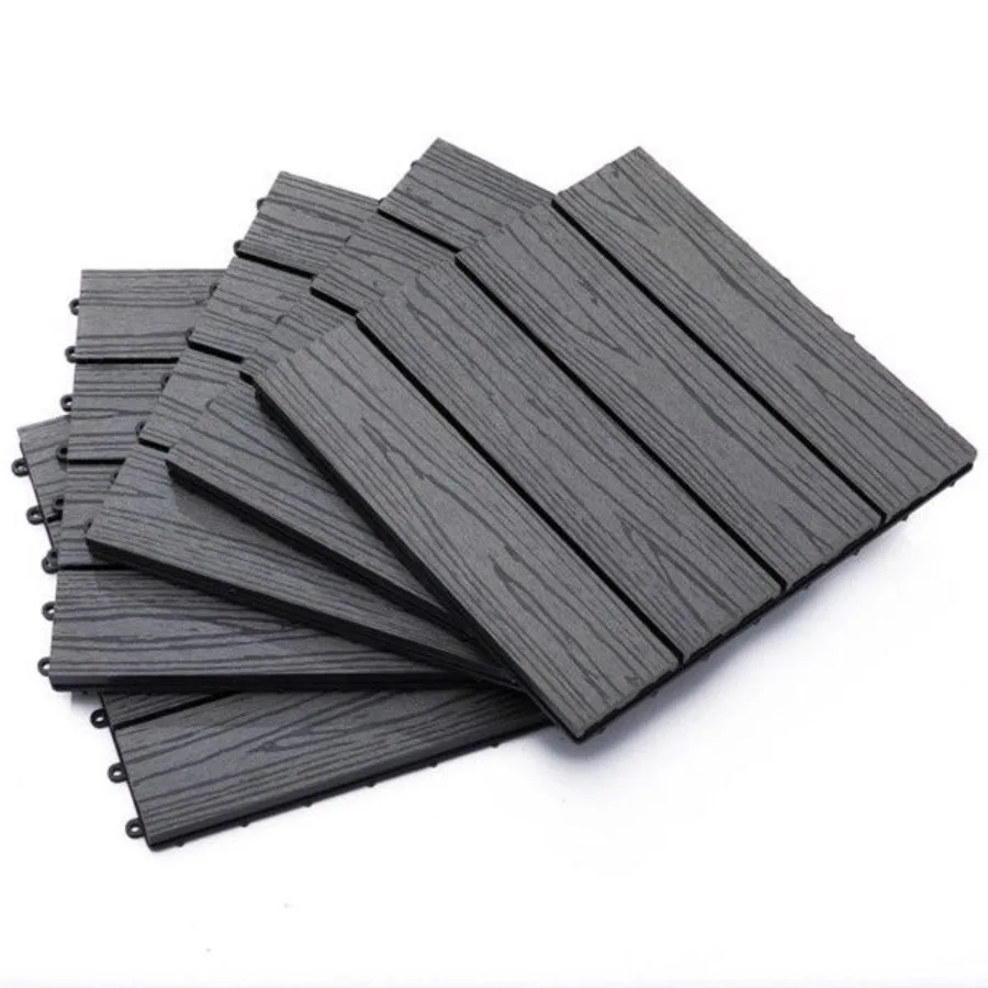 

12 x 12 Interlocking Deck Tiles Pack of 11 Outdoor Flooring Patio TilesGreyAS