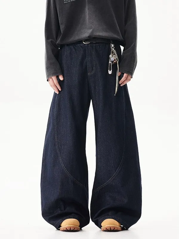 

Джинсы-кюлоты в стиле ретро, оригинальные, с контурной вышивкой, для мужчин и женщин, весенние, трендовые, с эффектом премиум-класса, повседневные, длинные брюки