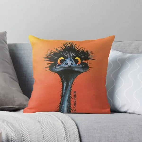 

Stunned Emu With Sunset Printing Throw Pillow Cover Fashion Case Wedding Hotel Decor Car Throw Bed Pillows not include One Side