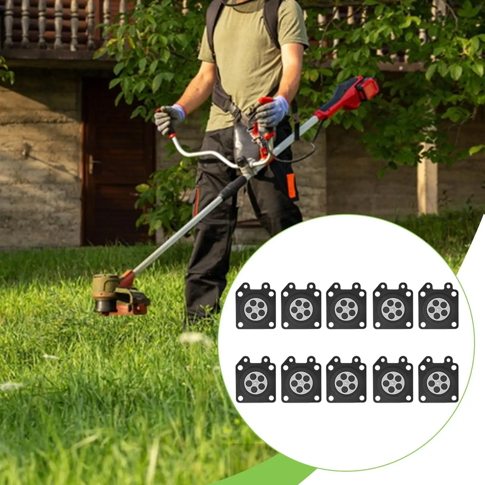 

10Pcs Carburetor Metering Diaphragm Easy to Install High Performance for 5200 52cc Replaces for Outdoor Power Equipment