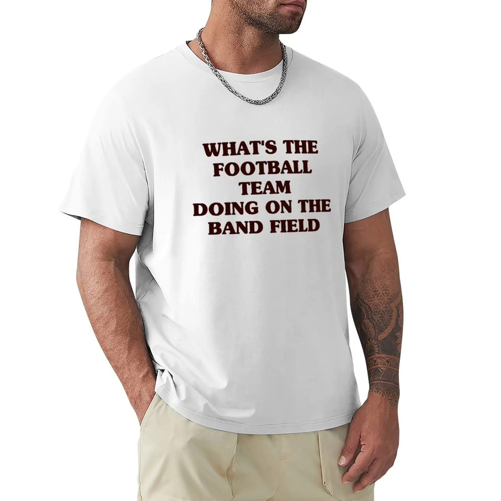 

what's the football team doing on the band field t-shirt, funny tshirt T-Shirt heavyweights mens graphic t-shirts funny