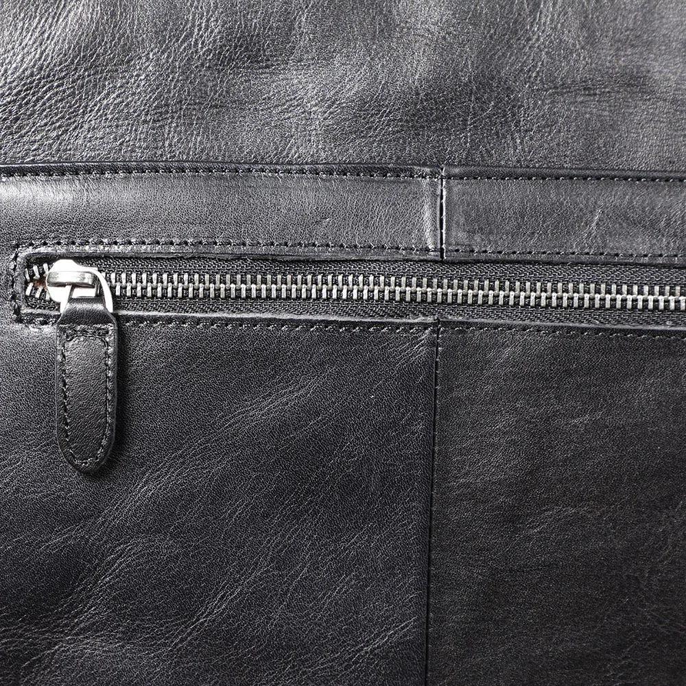 Echtleder Herren-Aktentasche 15 Zoll Laptop-Tasche Einfache Rindsleder-Umhängetasche Pflanzlich gegerbtes Leder Modischer Casual-Stil – Detail 14