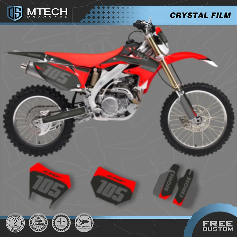 

DSMTECH Custom Motorcycle Graphics Background Decals Stickers Kits for HONDA CRF450X 2005 2006 2007 CRF 450X 2008-18 015