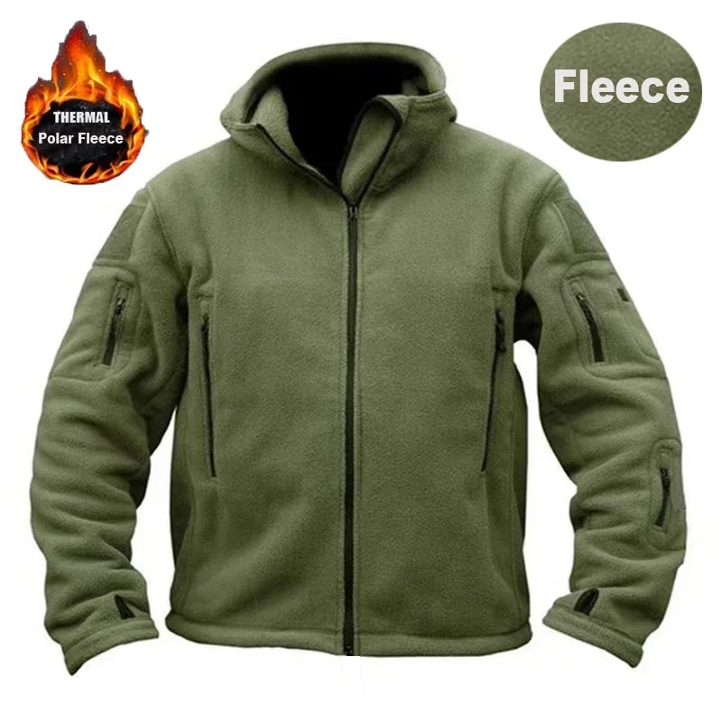 

2024 Men's Winter Autumn Hiking Fishing Camping TrekkingThermal Polar Fleece Tactical Jackets Outdoor Sports Hood Coat Softshell