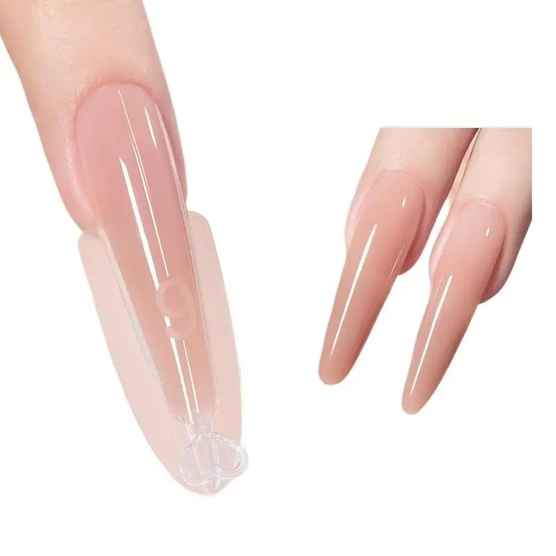 1 boîte Sandwich double ongles formes 15 taille Extensions-doubles formes haut bas moule Long cercueil amande Nail Art formes outil de manucure