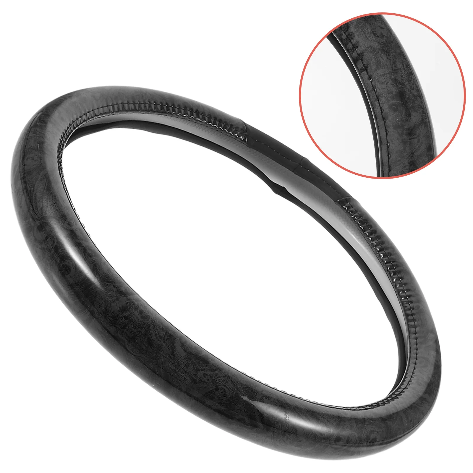 

Universal Anti-Skid PU Steering Wheel Cover Sweat-Absorbing Car Accessory Stylish Round Design for Long-Lasting Use