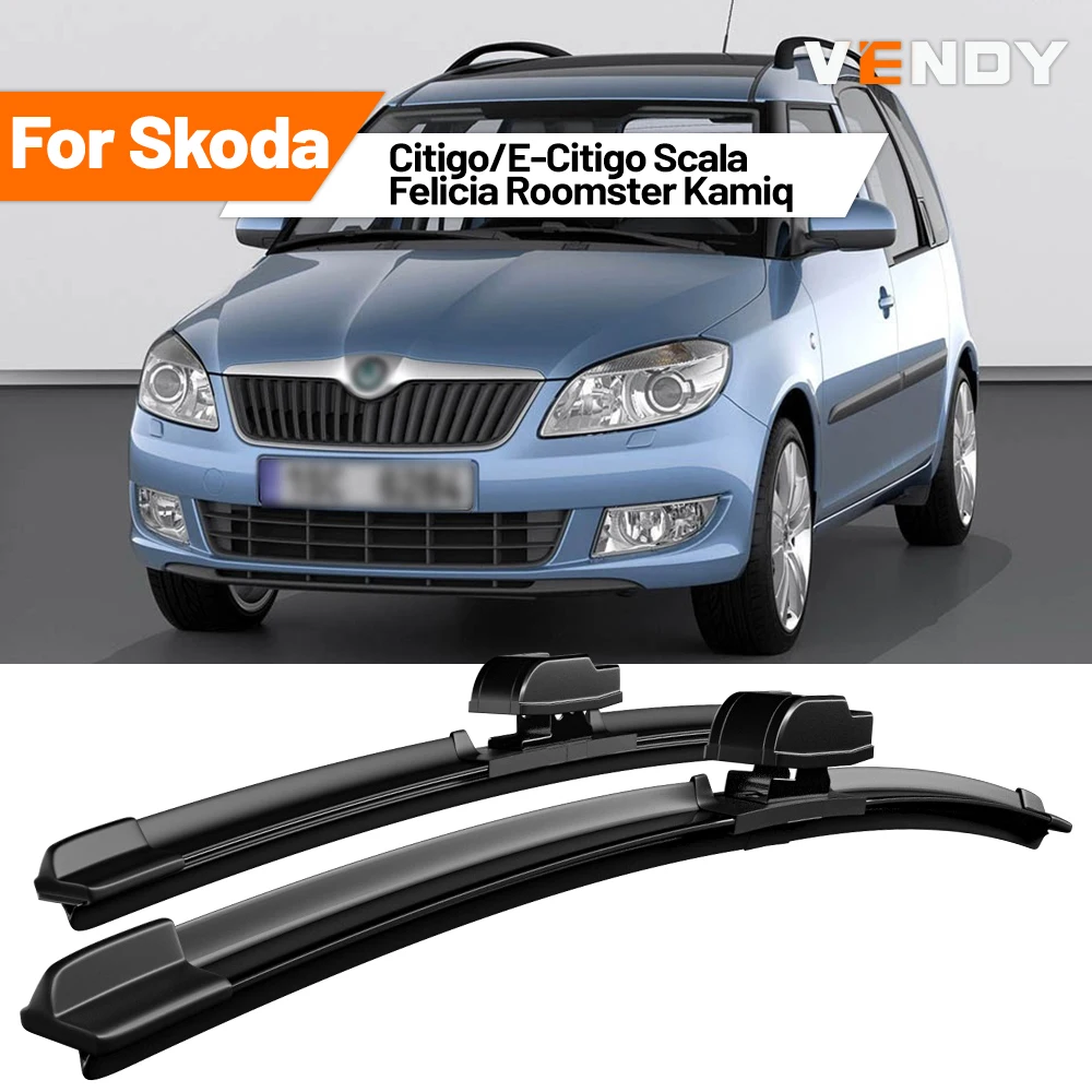 Escobillas de Goma para Limpiaparabrisas Delanteros para Skoda Citigo/E-Citigo, Scala, Felicia, Roomster, Kamiq, Accesorios para Automóviles