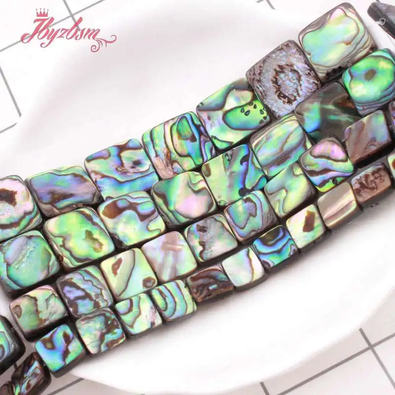Nautral Abalone Shell Square Shape Stone Beads For Necklace Bracelet Jewelry Making Strand 15