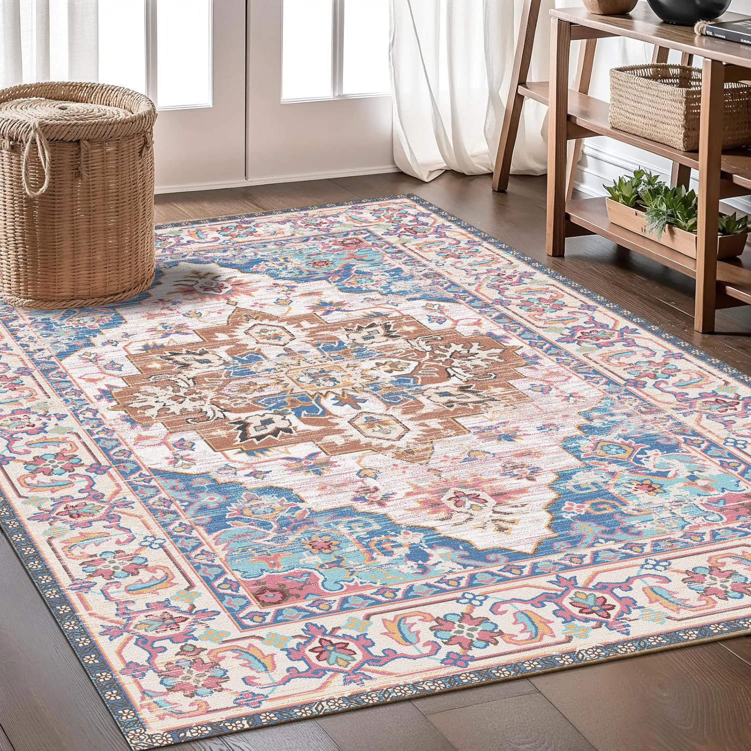 Muti-size Retro Carpet for Living Room Persian Boho Decor for Room Balcony Rug Large Luxury Bed Room Decoration Home Mat Bedside